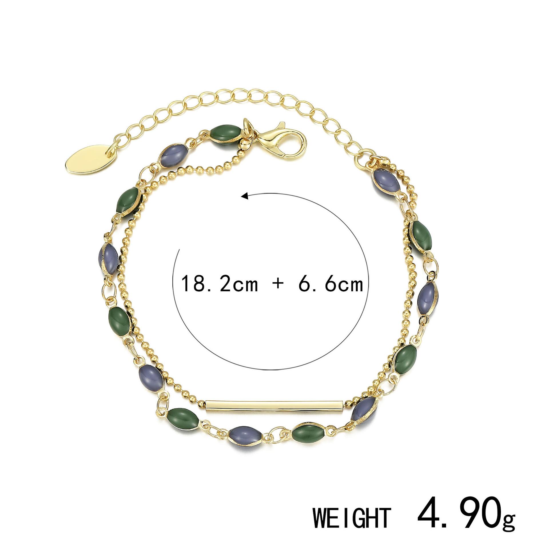 

Wind Stacked Bracelet, French Retro Double-Layer Bracelet Women S Light Luxury Jewelry