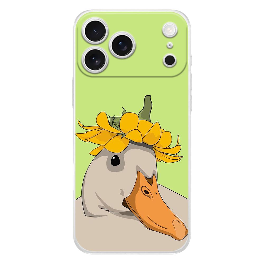 Soft Clear TPU Phone Case For iPhone 17 Air 16E 16 11 15 14 Pro MAX 12 13 7 8 Plus SE Easter Cover Protection Funny Duck