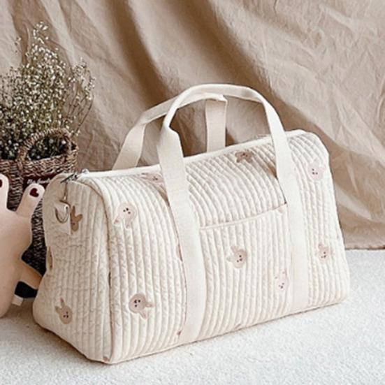 Prešívaná Vyšívaná Taška cez Rameno Crossbody Taška na Plienky pre Bábätká Roztomilá Cestovná Taška s Odnímateľným Nastaviteľným Ramenným Popruhom na Prechádzky Nákupy Pikniky