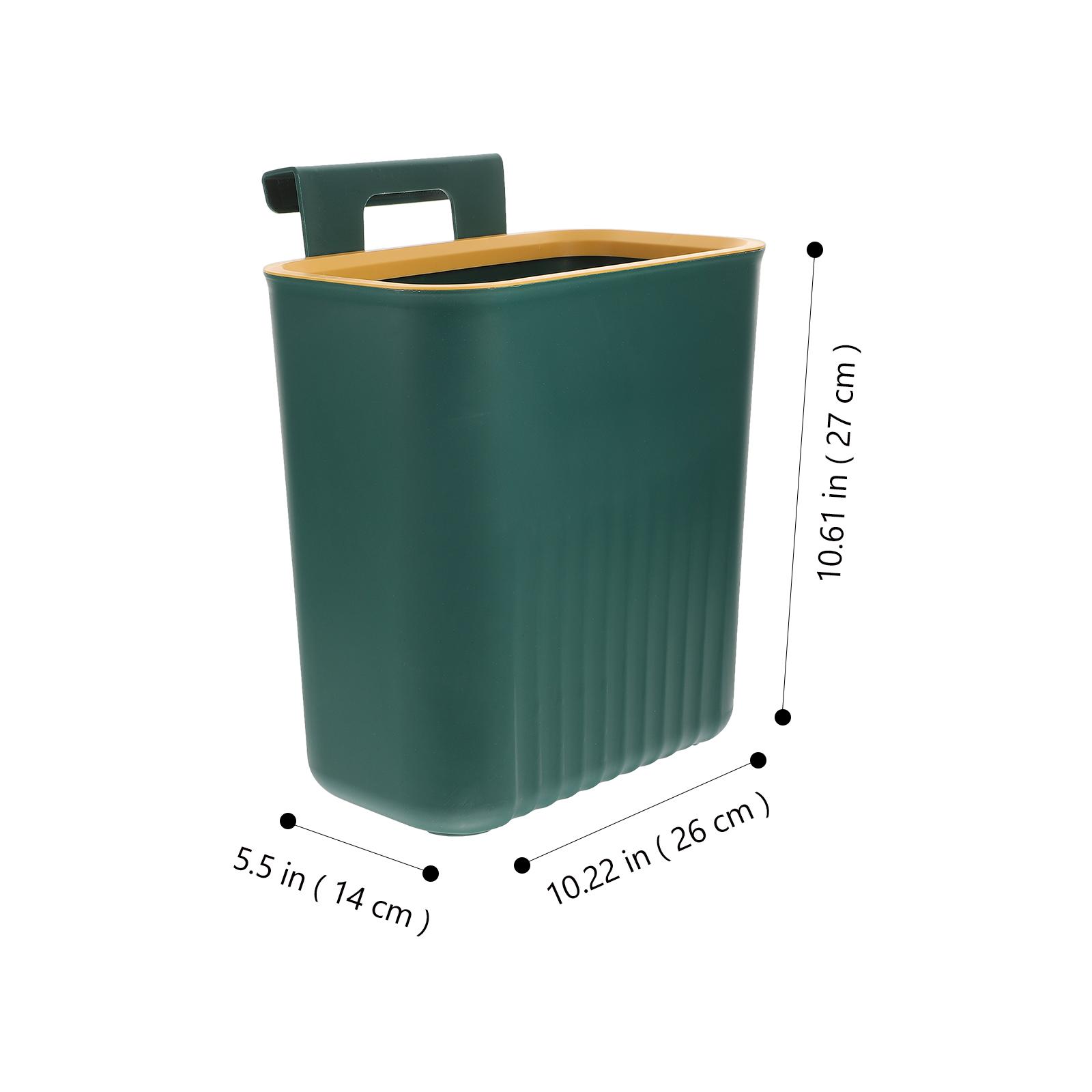 Kitchen Hanging Trash Bin Plastic Cabinet Door Mounted Waste Container Cabinet Hanging Trash Can Space Saving Bathroom Office зелёный