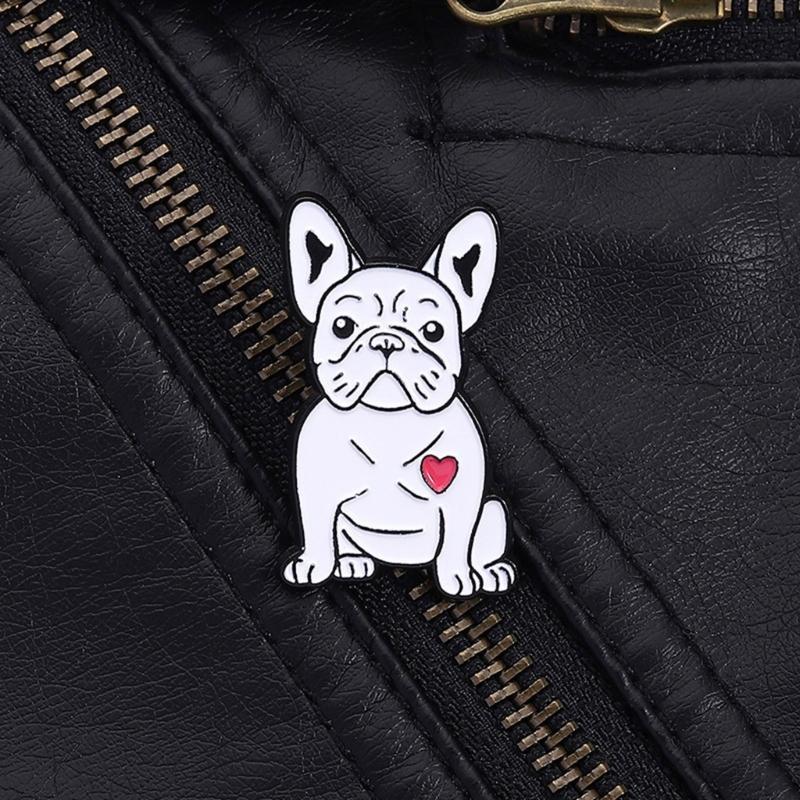 Cute White Puppy Shape Enamel Brooch Pin Pet Inspired Jewelry For Women Men Casual Wear Gift Anniversary Party Outfits
