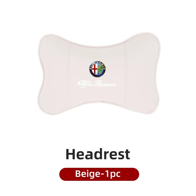 For Alfa Romeo Car Sticker Leather Car Seat Neck And Back Pillow Breathable Accessories For Alfa Romeo 159 Giulietta Giulia 147LG9
