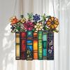 2D/Flat DIY Book Ornament Stained Glass Window Hanging Acrylic Bookish Gifts For  Reader Shelf  Home Wall Decoration Crafts