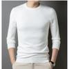 Pull en tricot à col rond et manches longues de couleur unie pour homme