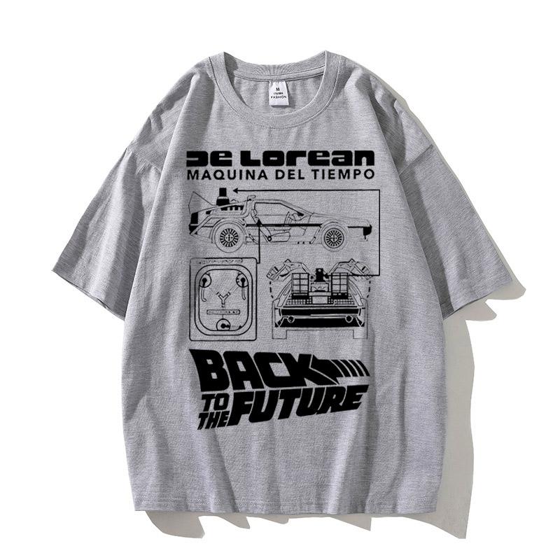 

DeLorean Back To The Future Cool High Quality Cotton T-shirt Fitness T Shirt Streetwear Graphic Unisex Tops Tees Men s Clothing 4XL