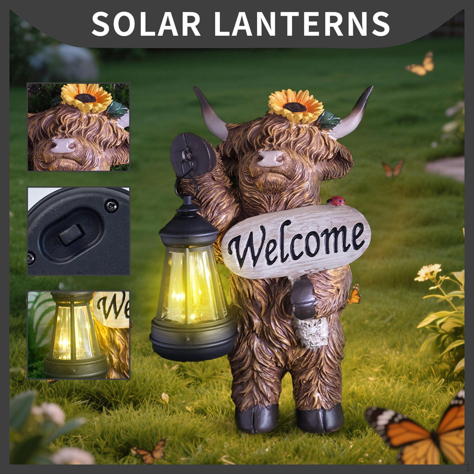

Фигурка коровы с солнечным светом для уличного декора и подарков Left Lantern