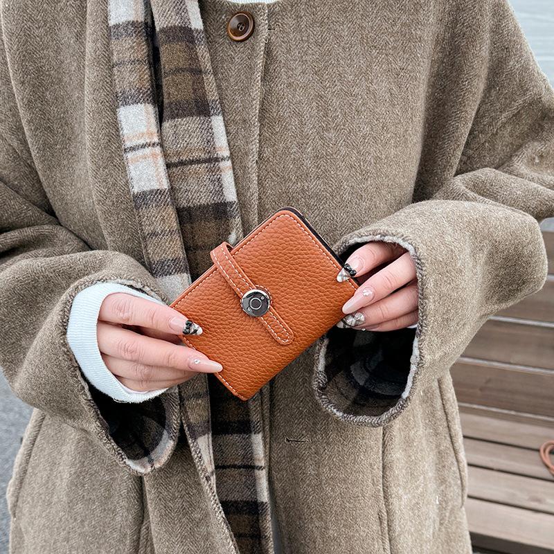 Short wallet Women's folding large-capacity wallet New texture casual clutch wallet