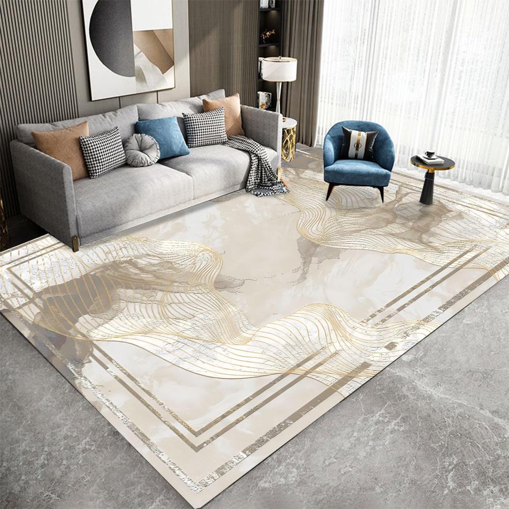 Luxurious Marble Geometic Carpet for Home Living Room Floor Mat Non-slip Bedroom Bedside Coffee Table Area Rugs Bathroom Doormat