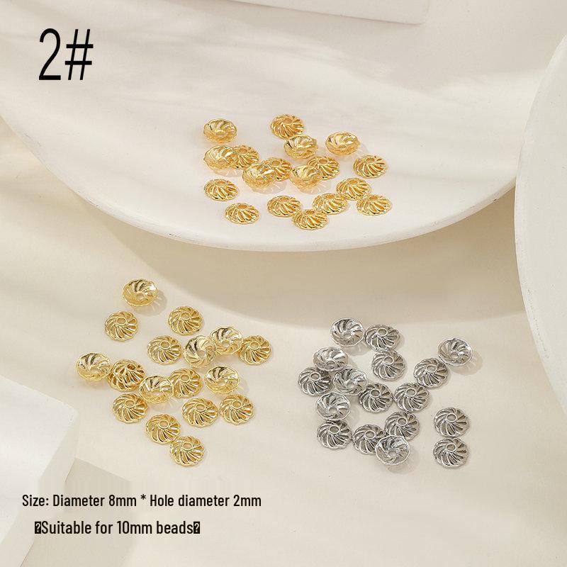 Gold-Copper Plated Flower Shape Spacer Bead for DIY Handmade Jewelry 18K