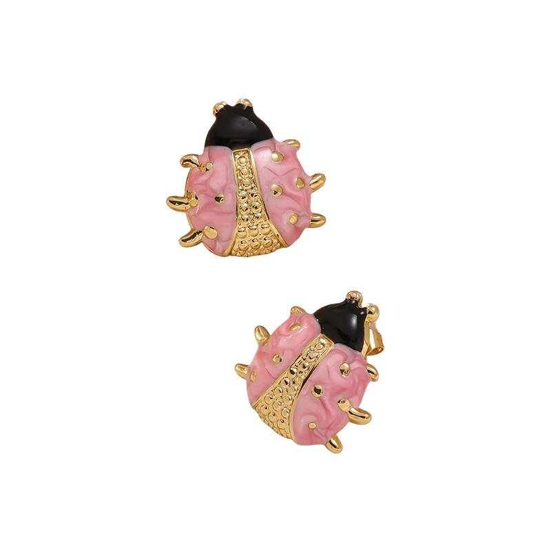 High-End Stainless Steel Ladybug Earrings: Fashionable, Versatile European and American Insect Design