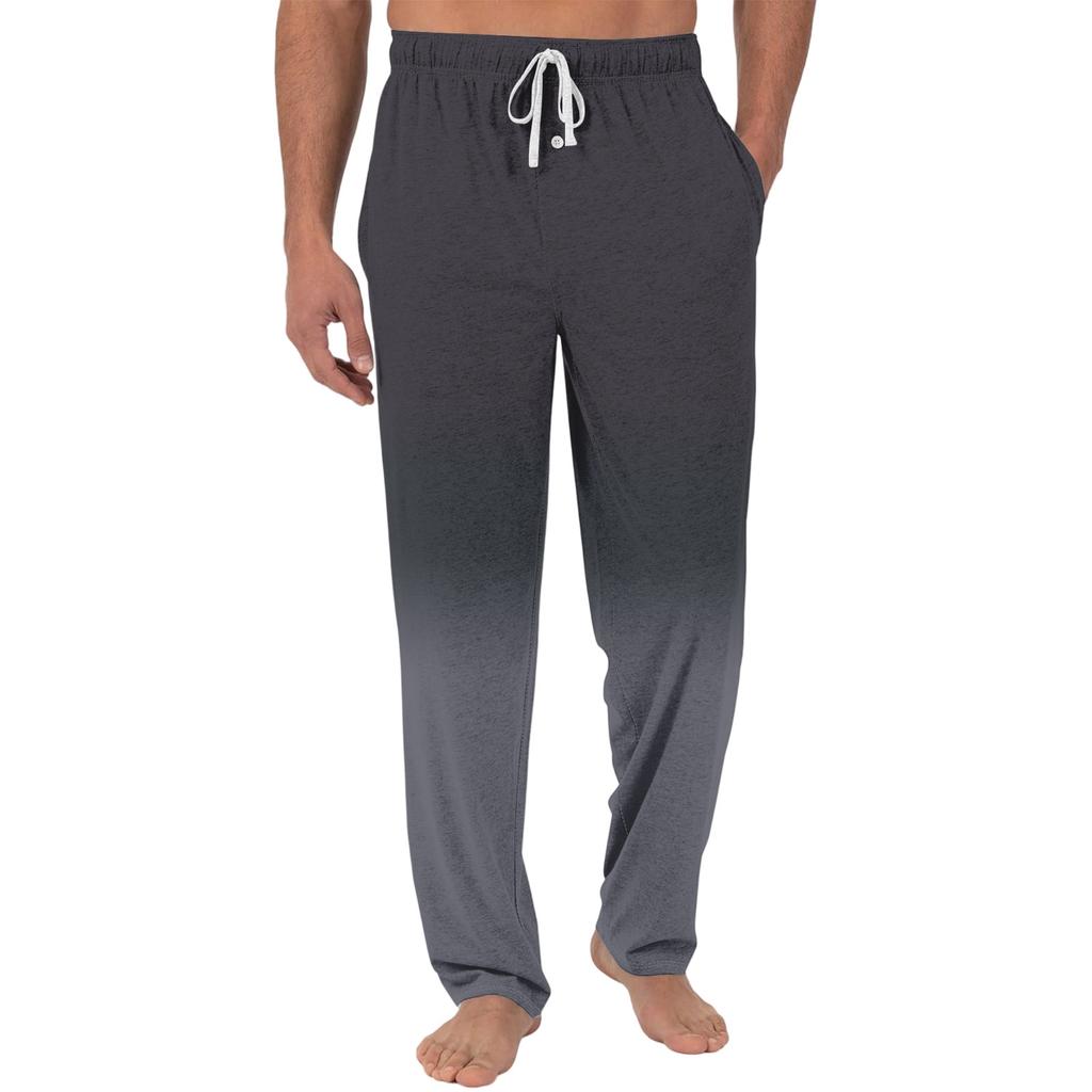 Herren Freizeit-Pyjamahose mit Taschen | Krawatte, Farbverlauf bedruckt, Leinwandbindung, lockere Passform elastischer Bund für Zuhause