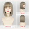 AISIQUEENS Bob Full Wig for Everyday Includes Net Wig, Gray, Short, Straight, Women, Natural-Looking, Heat-Resistant, Slimming, Fashionable, Harajuku,