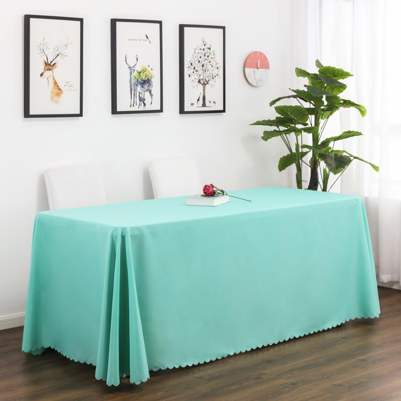White Rectangle Polyester Tablecloth, Table Cloth Overlay for Birthday, Wedding, Banquet, Party Decoration, Dining Table Cover