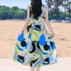 Elegant Sleeveless Beach Dresses For Woman Plus Size Casual Loose Vintage Print Long Dress Summer Women's Clothing