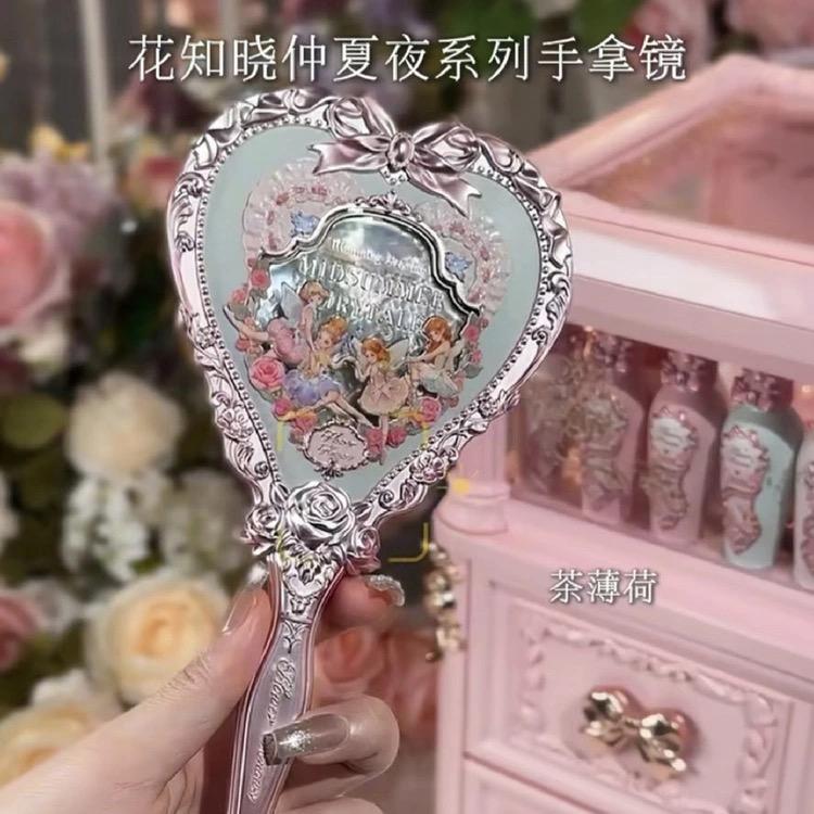 Flower Knows Mirror Moonlight Mermaid THE SWEETIE BEAR Collectie Handspiegel Limited Wit Blauw Roze Feeën Spiegels