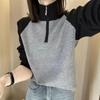 2024 Fall/Winter Women's Warm Base Layer High Neck Zipper Color Block Sweatshirt