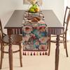 Table Flag Red Jacquard Tea Flag Fringed Ethnic Style Geometric Tv Cabinet Coffee Table Long Cover Decoration