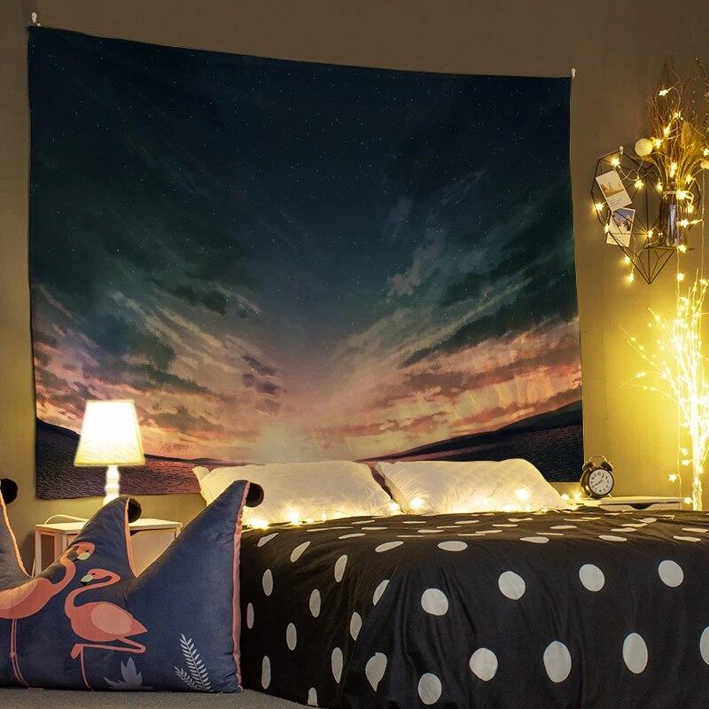 Cartoon-Wandteppich, Wanddekoration, Inneneinrichtung, Szene, Kunst, hängender Hintergrundstoff