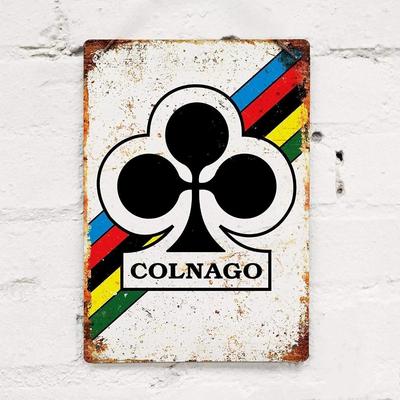 Colnago Kolo Cyklistika Retro Kovová Plechová Znamení Plaketa Plakát Nástěnná Dekorace Umění Shabby Chic Dárek