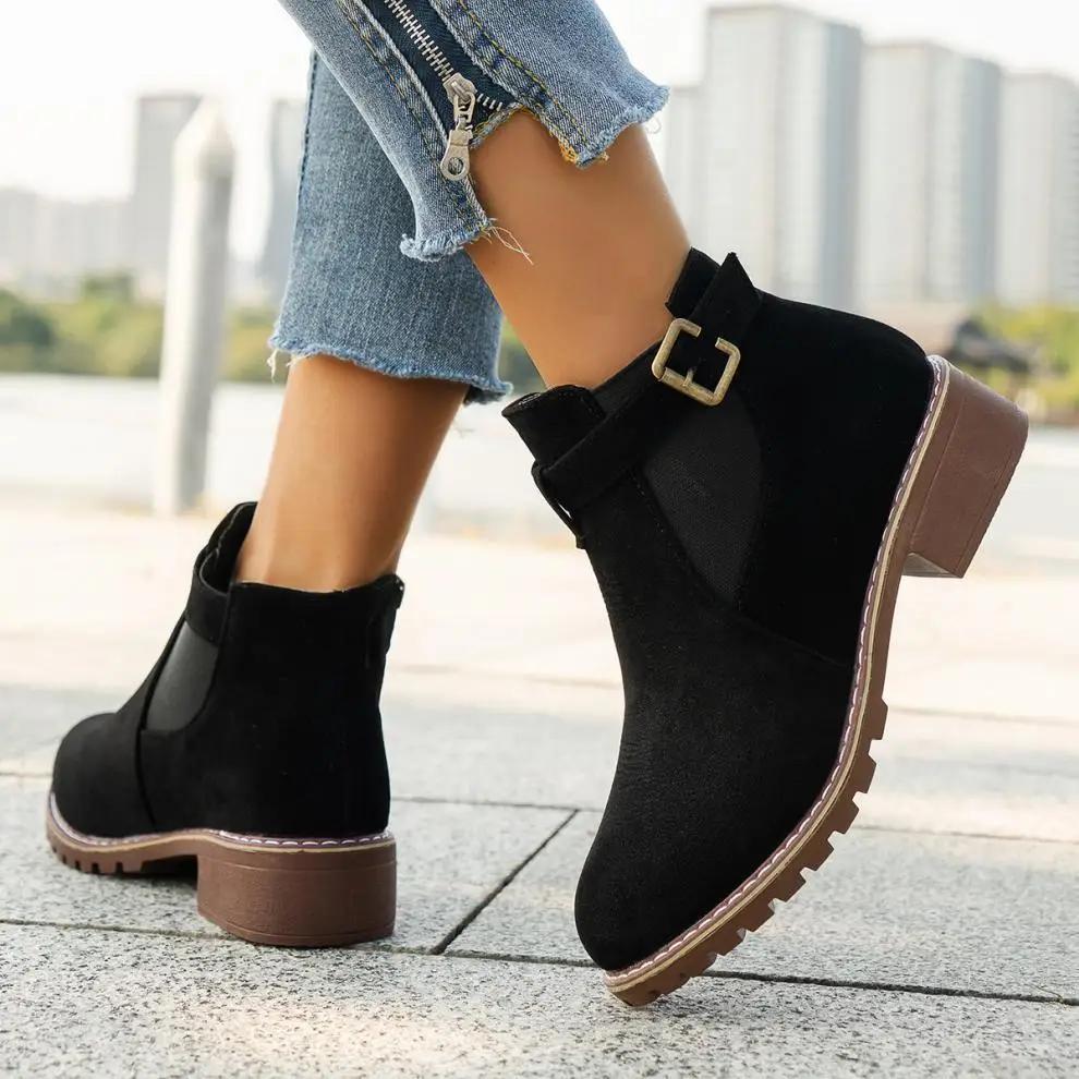 Fashion Women Boots Spring and Autumn Thick Sole Ankle Shoes Comfortable Snow Fashion Hot Boots for Women Female Platform Designer Boots