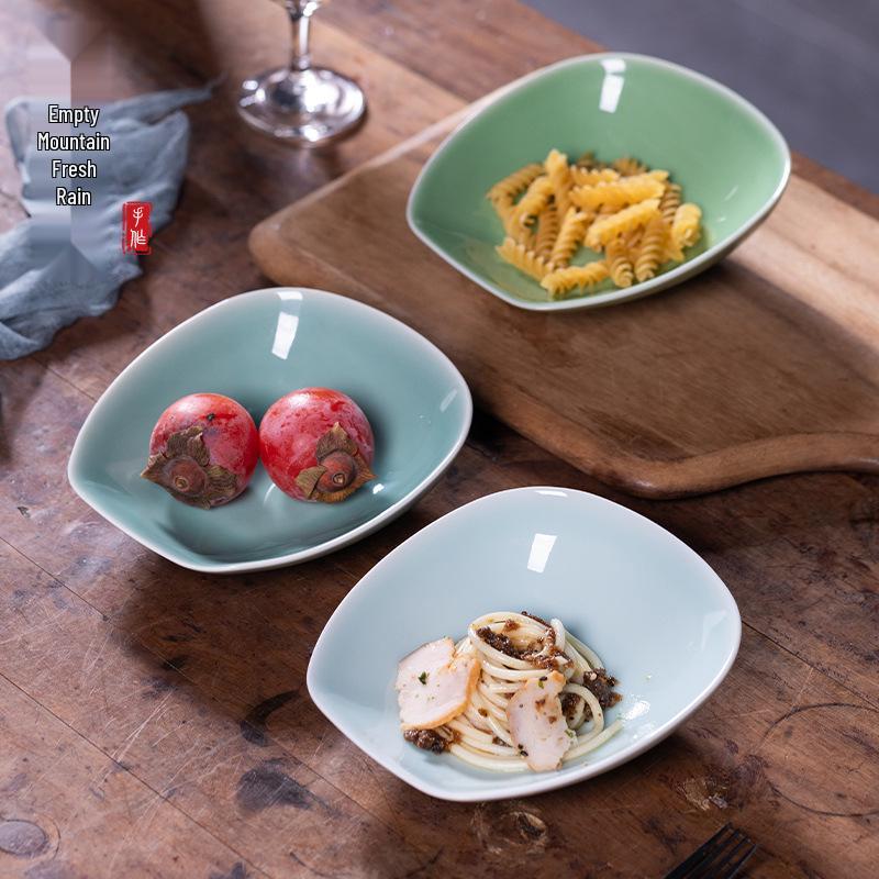 

2024 Empty Mountain Ceramic Plate - High-End Stir-Fry and Snack Dish for Home Use