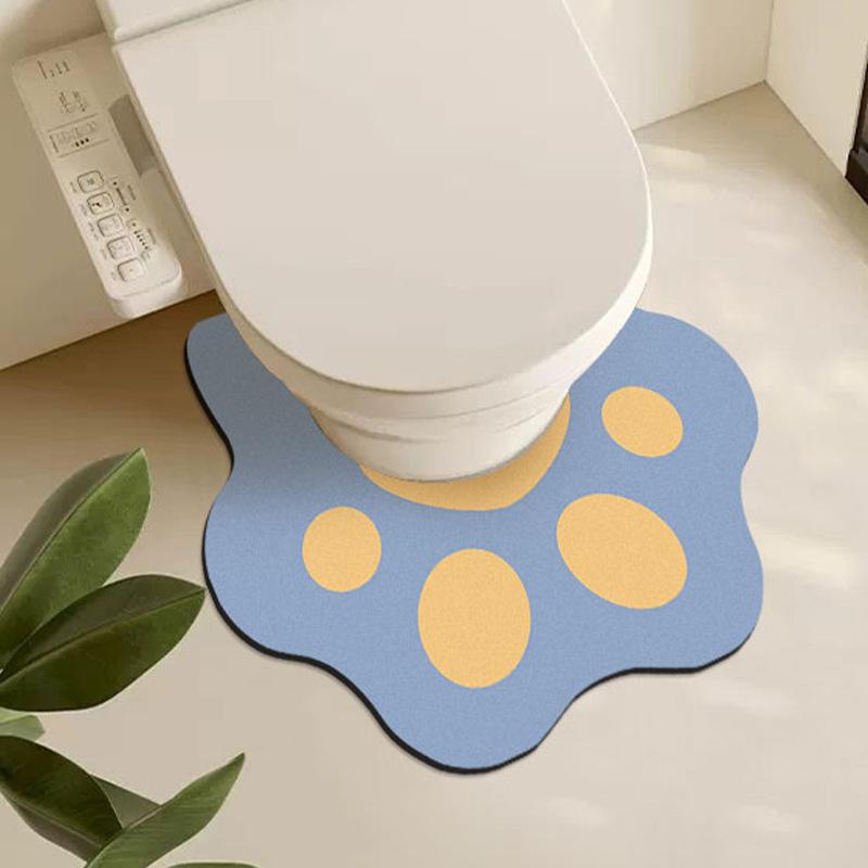 Bathroom Bathroom Door Mat Absorbent Diatom Mud Soft Pad Toilet Quick-drying Anti-slip Pad Toilet U-shaped Foot Pad