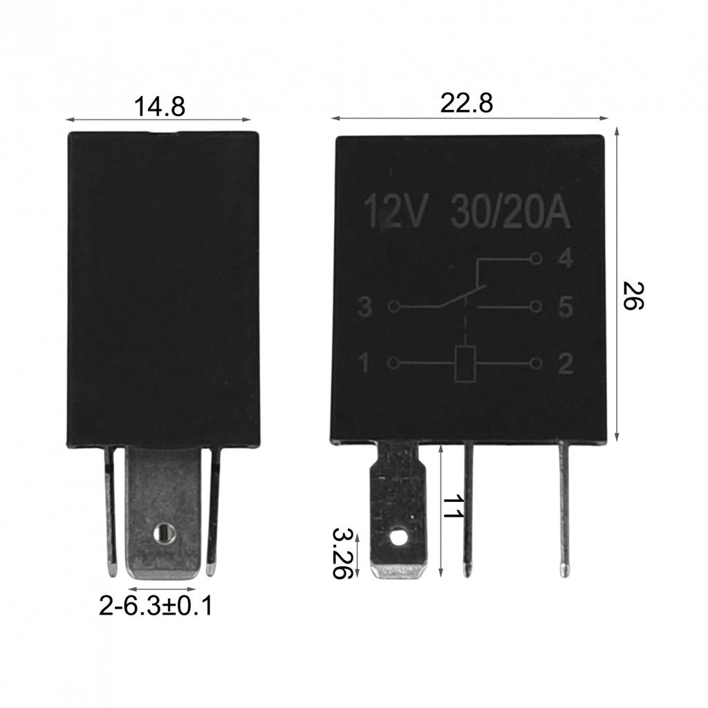 Brass Pins Automotive Relay 30A Relay 5 Pin Relay Compact Size