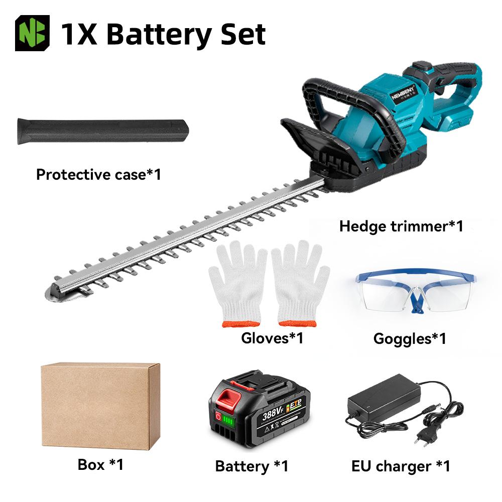 Newbeny Electric Hedge Trimmer 3000RPM Pruning Saw with LED Display Cordless Lawn Mower Garden Tool For Makita 18V Battery Pin
