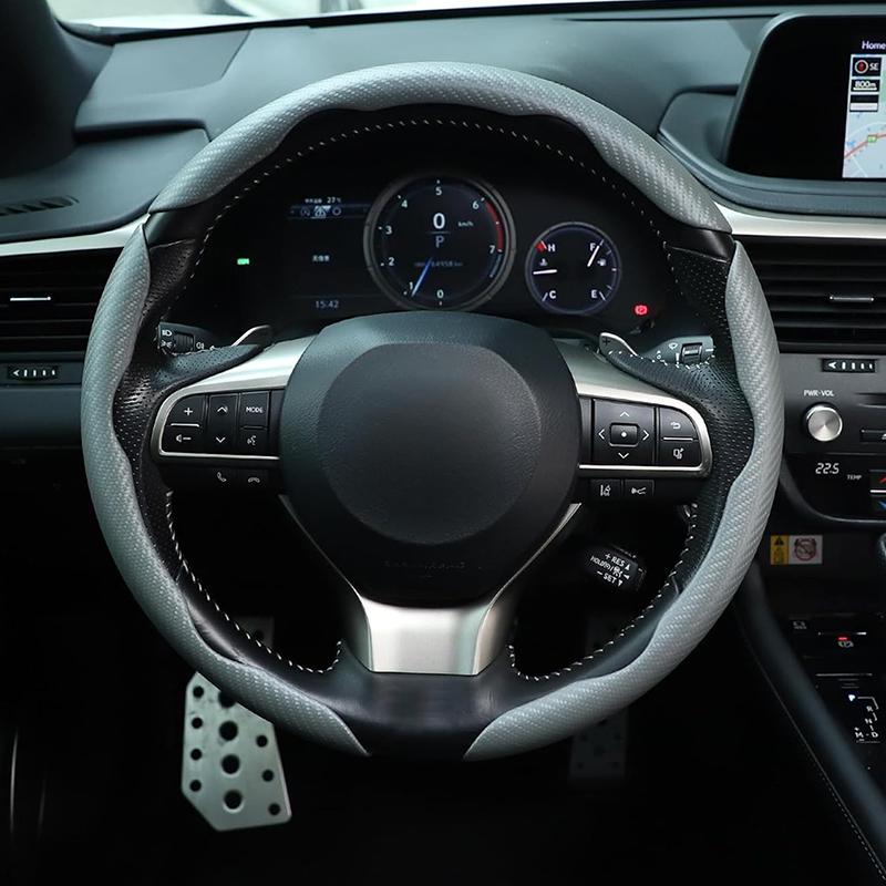 3Pcs Car Carbon Fiber Anti-Skid Steering Wheel Cover Non-Slip Auto Wheel Booster Cover Car Interior Accessories