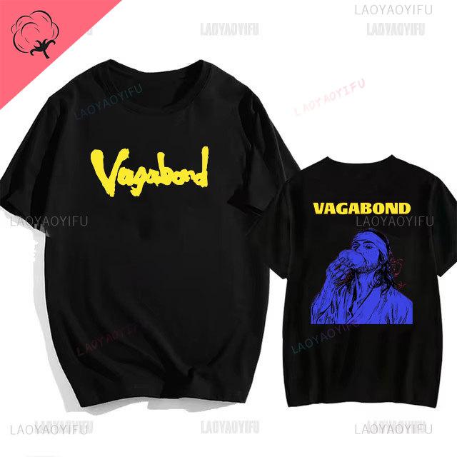 Japanisches Vintage Anime Vagabond Grafik T-Shirt Mann Frau Harajuku Schlage heftig Streetwear T-Shirt Baumwolle Cartoon Kurzarm