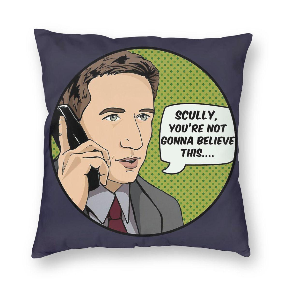 The X Files Fox Mulder Square Pillowcase Polyester Linen Velvet Pattern Zip Decor Throw Pillow Case Sofa Seater Cushion Cover 30x30cm 12x12in