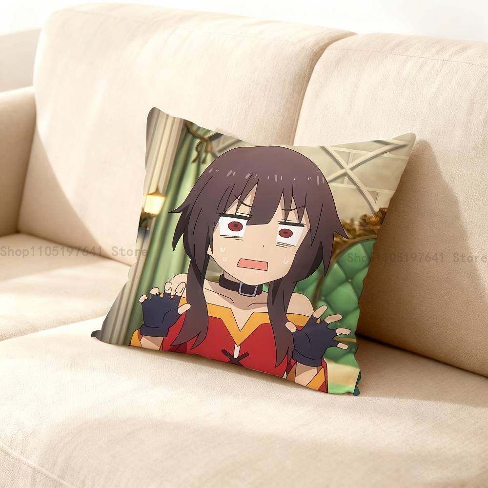 Megumin Anime K-KonoSubaS Kuddfodral Kuddeöverdrag Heminredning Födelsedagspresent Kuddfodral