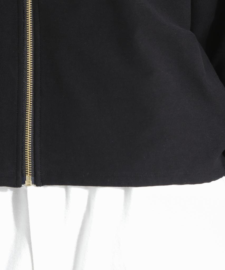 Nano Universe MC Coveross Cool Plating Jersey F (R) Twill-Style Zip-Up Hoodie, Women's, 010, Black, 669-5123309