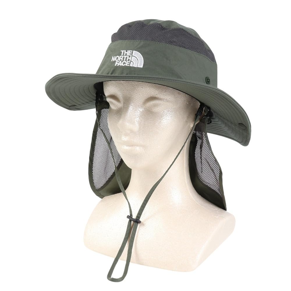 North Hat for Sun Shield Water UV Removable Chin Time KM [The Face] Kids, Hat, Repellent, Protection, Strap, Green,