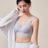 Summer Lace Sexy Gathering Silk Bra, Thin Mulberry Silk Back Underwear Without Steel Rim