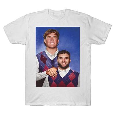 Cam Skattebo and Jaxson Dart Step Brothers New York Football Fan T-shirt For Men Women 100% Cotton T Shirts Short Sleeve Tops J3
