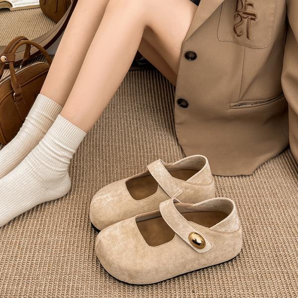 Fashion All-Match Shoes Woman 2025 Modis Female Footwear Metal Chain Shallow Mouth New Cute Dress Buckle Summer Fashion Flat Metal Chain