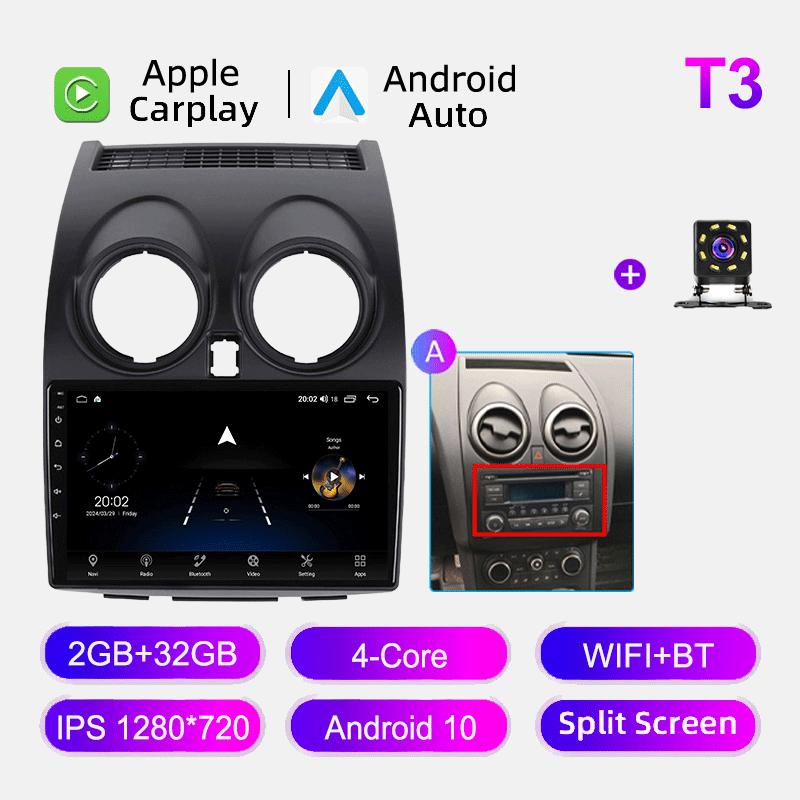 Nissan Qashqai J10 2007-2013, 2 ГБ RAM, 32 ГБ ROM
