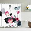 Elegant Chinese Landscape Print Waterproof Shower Curtain - Stylish,Durable &Easy-Care Choice for Multiple Bathroom Décor Themes