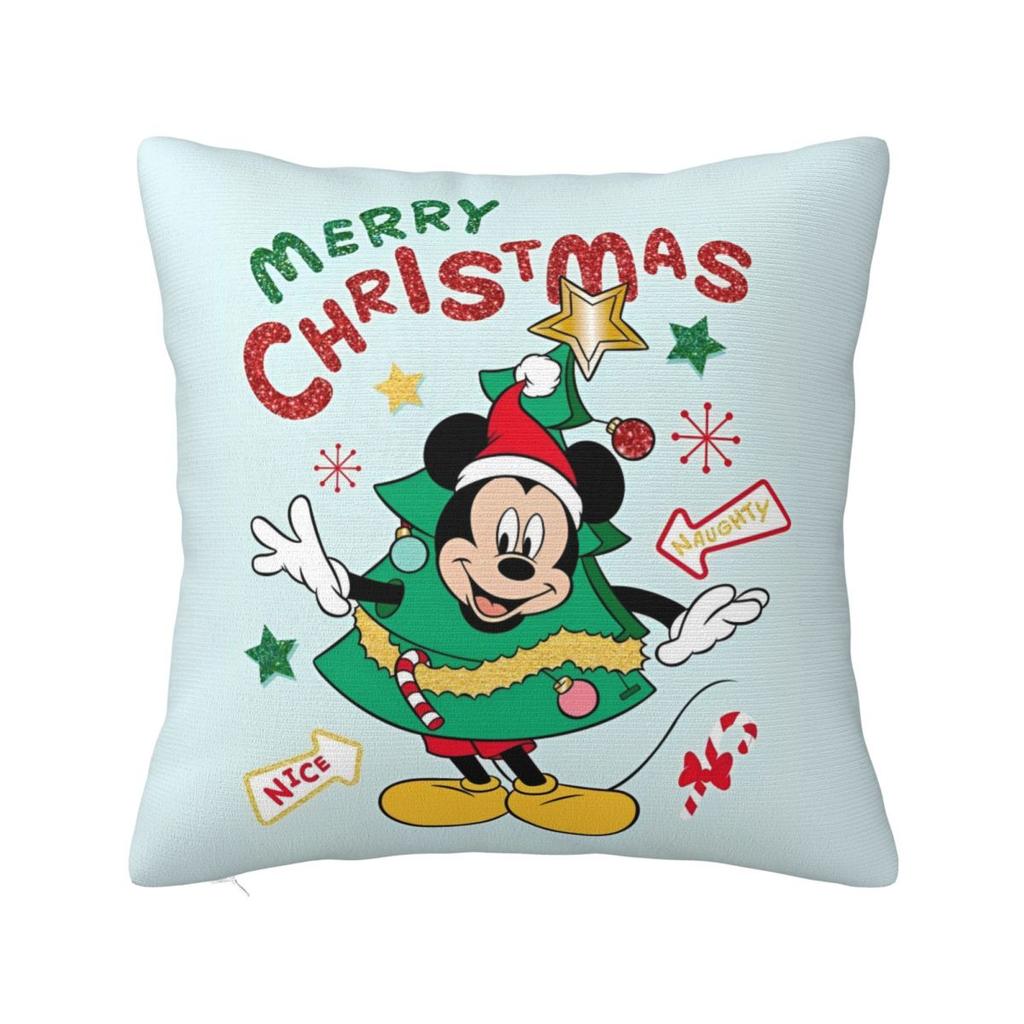 Kawaii Mickey Mouse Christmas Pillowcase Double-sided Printing Cushion Cover Decorations Pillow Case Cover Home Square 18''