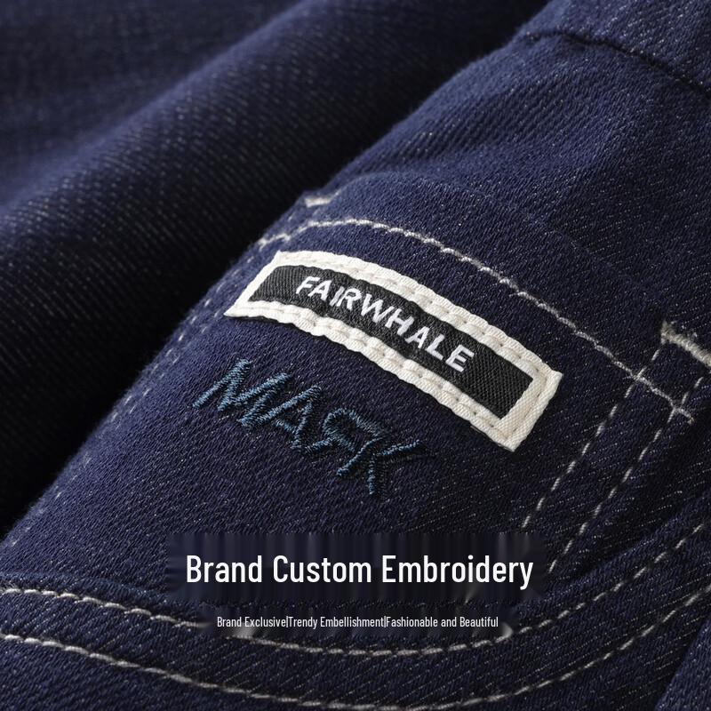 Mark Fairwhale Jeans dritti da uomo con ricami e coulisse