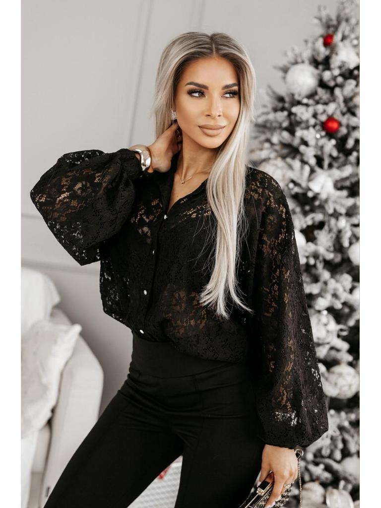 Frühlings Europäisches & Amerikanisches Damen Sexy Spitzenhemd