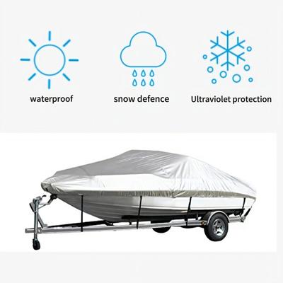 Ganzjahres Wasserdichte Bootsabdeckung mit UV-Beständigkeit Aufbewahrungsabdeckung Einfache Montage für V-förmige Boote 14 bis 16 Fuß