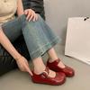 Retro okrągły nosek urocze Mary Jane buty na płaskiej podeszwie jesień nowe francuski płaski brytyjski styl małe skórzane buty