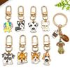 Cartoon Drip Oil Dog Keyring: Schnauzer, Corgi, Pekingese Zinc Alloy Pendant