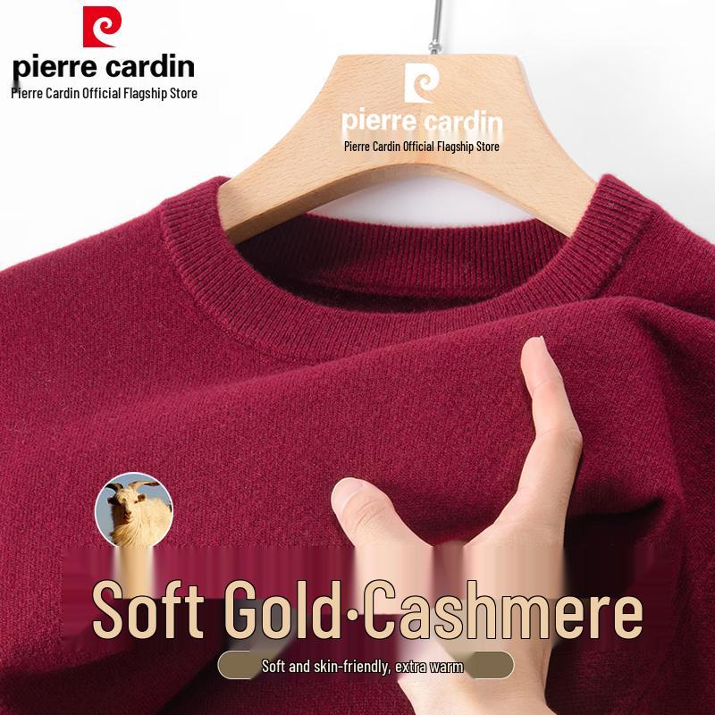 Pánský svetr s kulatým výstřihem z čistého kašmíru Pierre Cardin