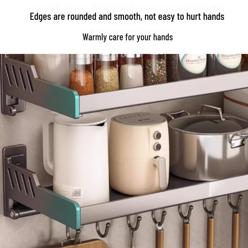 Wall-Mounted Carbon Steel Kitchen Storage Rack