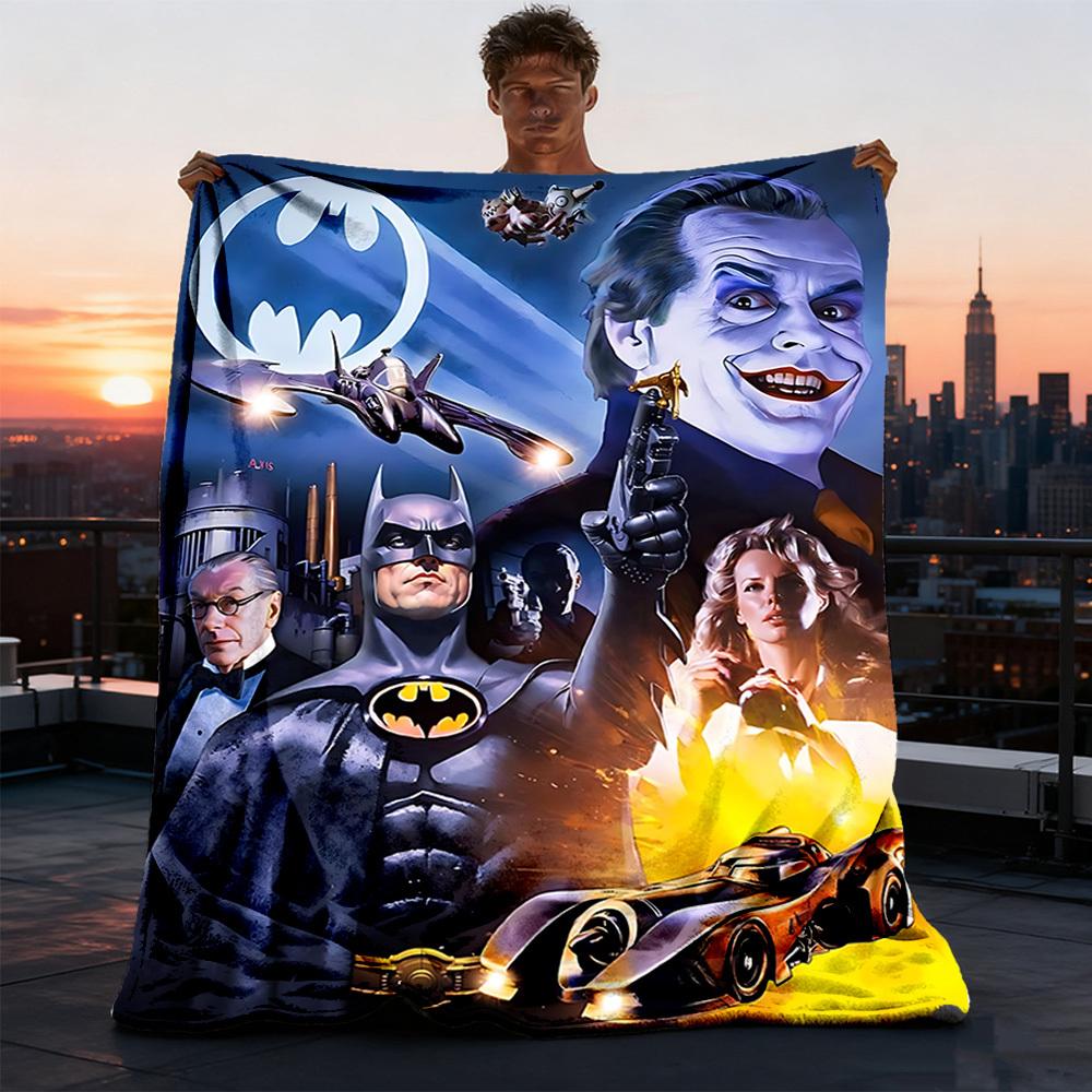 1pc Batman, Joker Outdoor Flannel Throw Blanket Soft, Lightweight & Warm for Sofa, Office