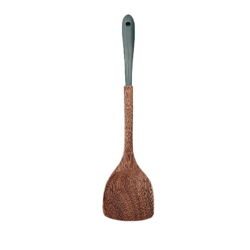Neu! Kochgeschirrwerkzeuge aus Holz mit grünem Griff Antihaft Anti-Rutsch Löffel Spatel Küche Kochen