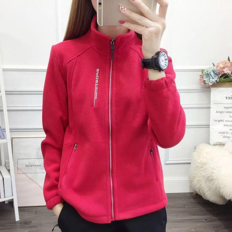 Jacket Fleece Women's Casual Fleece Stand-up Collar Thickened Cardigan Sports Outdoor Warm Sweater
